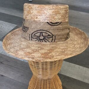 Vintage one of a kind grass sun hat XS S beach festival boho babe